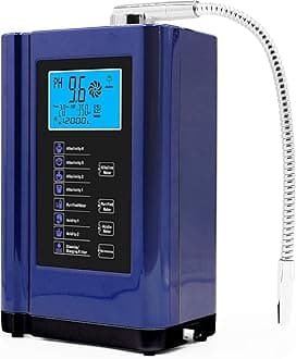 Water Ionizer, Water Purifier Machine PH 3.5-10.5 Alkaline Acid Water Machine,Up to -500mV ORP, 8000 Liters Per Filter,7 Water Settings,Auto-Cleaning,Intelligent Voice(Blue Color)
