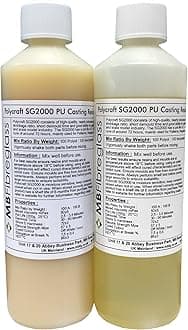 Polycraft SG2000 Paintable Fast Cast Polyurethane Liquid Plastic Casting Resin, Quick-Setting, Paintable for Crafting, Modeling, Prototyping, Easy-to-use Resin for Creative Projects - 1kg Kit