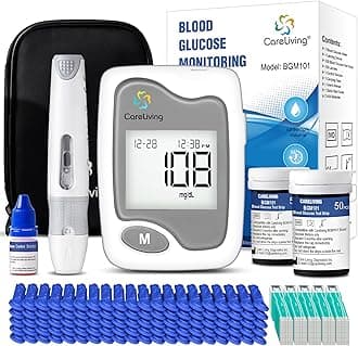 BGM101 Blood Glucose Monitor Kit, 100 Test Strips, 100 Lancets, 1 Blood Glucose Meter, 1 Lancing Device, Diabetes Testing Kit, Portable Blood Sugar Test Kit, Glucometer Kit for Home