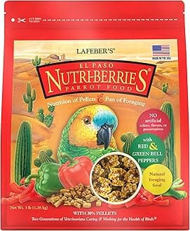 El Paso Nutri-Berries Pet Bird Food, Made with Non-GMO and Human-Grade Ingredients, for Parrots, 3 lb