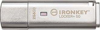 Kingston IronKey Locker+ 50 USB Flash Drive XTS-AES Encrypted for Data Protection with Automatic USBtoCloud Back Up-IKLP50/256GB