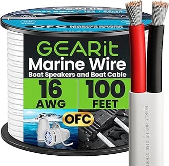 GEARit Speaker Wire 16 Gauge (100ft), Red/Black Speaker Cable 16AWG, Duplex 2-Conductor, Speaker Wires for Boat, RV, Camper, Trailer, Automotive, in-Wall and Outdoor Use