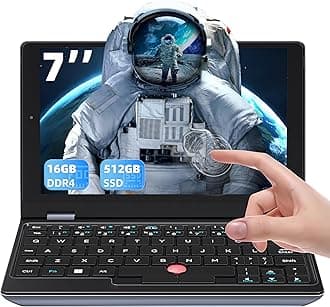 - All Metal 7'' HD Touchscreen Ultra-Light Mini Laptop: Alder Lake N95 CPU 16GB RAM,512GB SSD, Win 11 Pro PC, WiFi, USB3.0, Mini HDMI, TF Card - for Business and Students (16G+512GB)