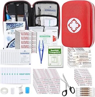 276PCS Personal First Aid Kit for Car Emergency Supplies Mini Compact Bag for Backpack, Basic Camping Essentials Survival Kit for Hiking Travel with Scissors