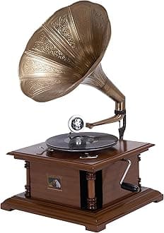 Vintage Copper Wood Gramophone