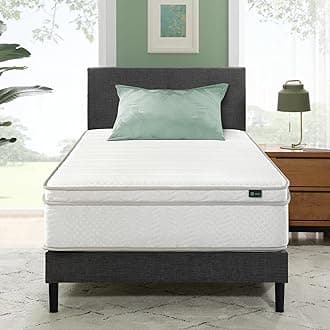 Foam and Spring Hybrid Mattress, Twin, Fiberglass-Free, Medium Firmness, Durable Support, Certified Safe Foams & Fabric, White, US Twin (99W X 190L X 25H CM)