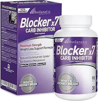 BioGenetic Laboratories Women & Men Carb Blocker X7 - White Kidney Bean Cheat Pill - Keto-Friendly - Carb Blocker Pills - Appetite Suppressant to Maintain Your Ideal Body Weight (90 Capsules)