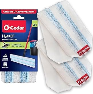 O-Cedar H2prO Flat Mop Head Replacement (Pack of 2) | Machine Washable | Reusable | Microfiber Refill | Removes 99% of Bacteria