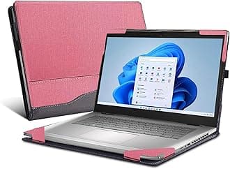 Laptop Cover for Dell inspiron 16" 7635 7640 Vostro 5620 5625 5630 7610 7620 7630 7640 2-in-1 Case All Inclusive Drop Case 16inch PU Leather Inside Pocket Cover (Pink)