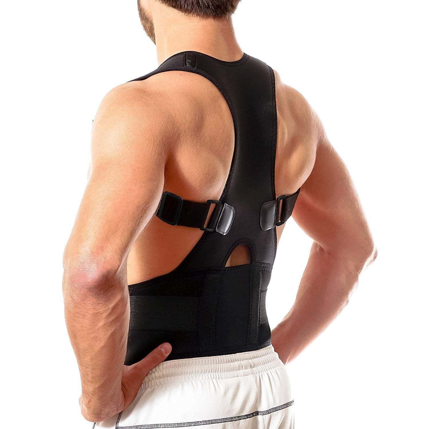 Back Brace Posture Corrector - Medical Grade Fully Adjustable Support Brace - Improves Posture And Provides Lumbar Support - For Lower And Upper Back Pain - Men And Women, XXL