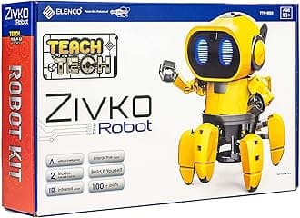 Elenco Teach Tech ââ‚¬Å“Zivko The Robotââ‚¬Â, Interactive A/I Capable Robot with Infrared Sensor, STEM Learning Toys for Kids 10+