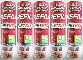 Metkix Refill for Metkix Supersize 6.3 inches Lint Roller 5 Packs Total 300 Sheets