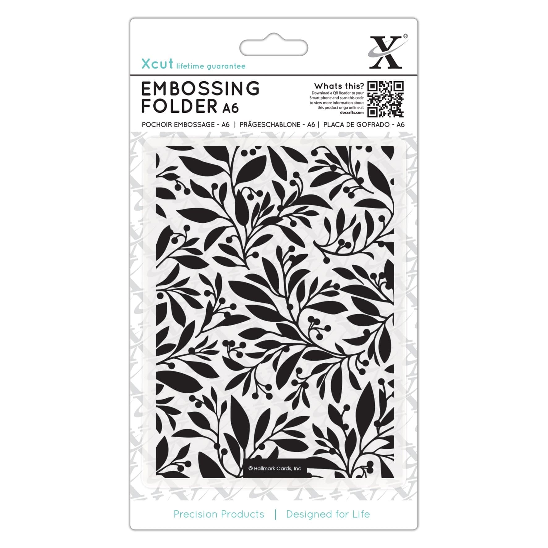 Xcut A6 Craft Embossing Folder Festive Florals Design, for Card Making, Decoration, Scrapbooking, Stamping, Suitable with Most Cutting Machines, Craft Supplies for Birthday, Christmas, Wedding