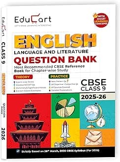 Educart CBSE Question Bank Class 9 English Language and Literature 2025-26 on new Syllabus 2026 (Most Recommended NCERT based Reference Book)