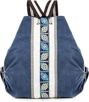 Goodhan Women Canvas Backpack Daypack Casual Shoulder Bag, Vintage Heavy-duty Anti-theft Travel Backpack