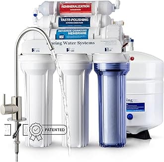 RCC7AK, NSF Certified, 75 GPD, Alkaline 6-Stage Reverse Osmosis System, pH+ Remineralization RO Water Filter System Under Sink, Patented Top-Mounted Faucet Design for Easy Installation