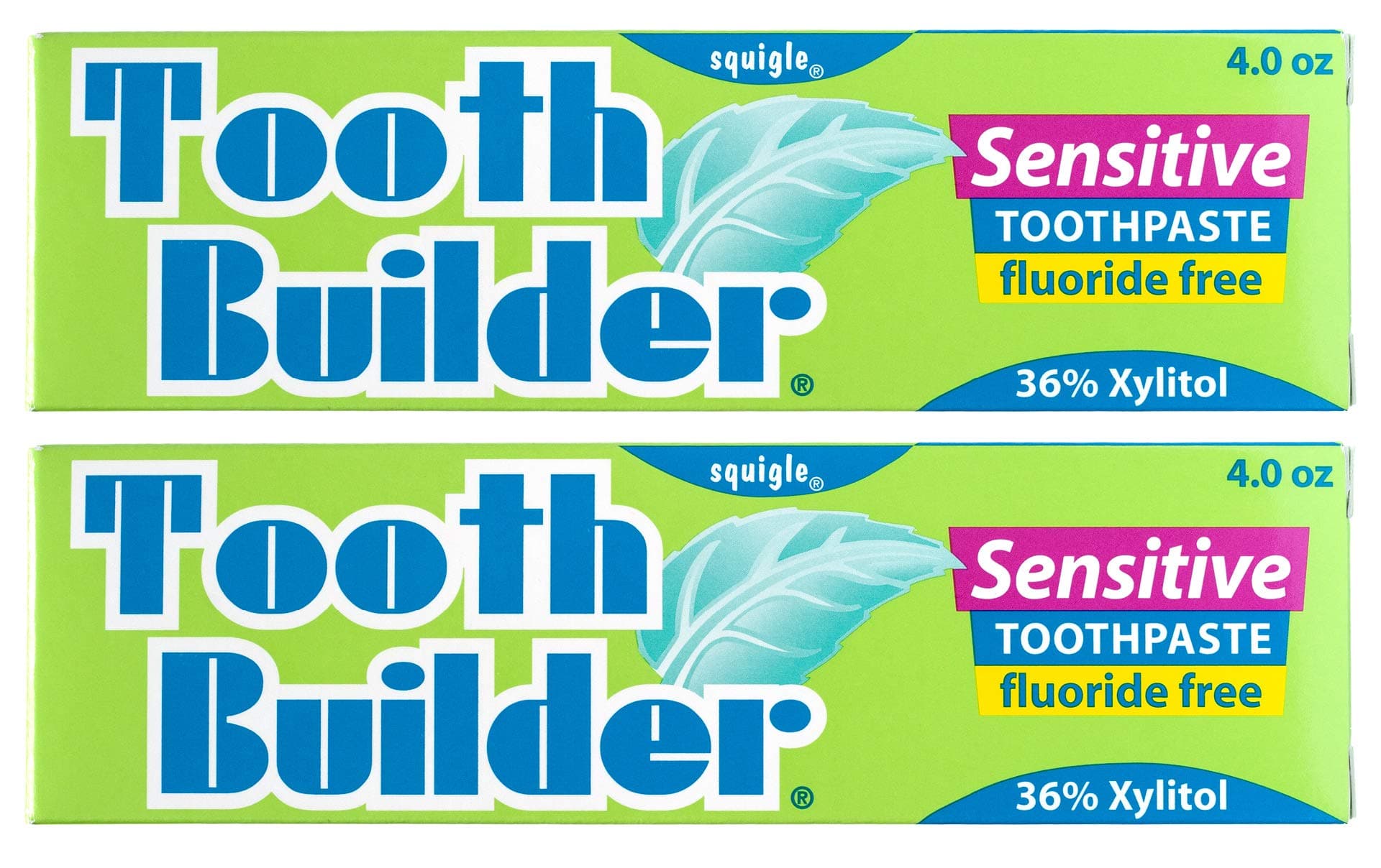 Squigle Tooth Builder SLS Free Toothpaste (Stops Tooth Sensitivity) Prevents Canker Sores, Cavities, Perioral Dermatitis, Bad Breath, Chapped Lips, 4 oz (8 Ounce (Pack of 2), Unflavored)