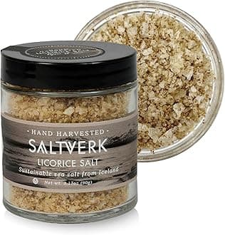 Saltverk Sea Salt - Gourmet, Icelandic, Hand Harvested and Sustainably Made - Licorice 3.17 Oz