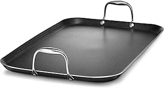 Hybrid Nonstick Double Burner Griddle, Stay-Cool Handles, Dishwasher-Friendly, Oven-Safe Up to 900°F, Induction Ready, Compatible with All Cooktops