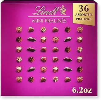 Lindt Mini Pralines, Assorted Chocolate Candy Pralines With Premium Filling, Great For Gift Giving, 6.2 oz. Gift Box