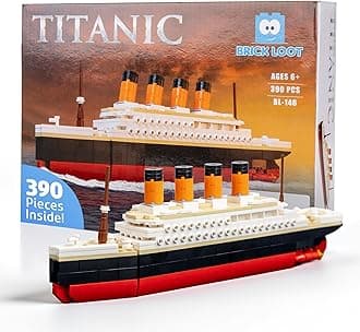Titanic Building Set – 390-Piece Lego Compatible Ship Model Kit for Adults & Kids, DIY Mini Bricks 3D Puzzle STEM Toy, Collectible Display, Gift for Ship Lovers (Large)