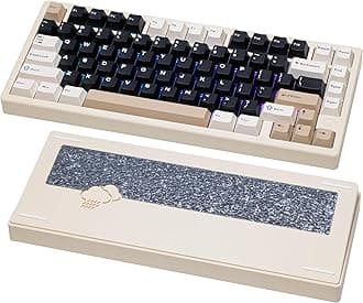KEEBMONKEY WOBKEY Rainy 75 Aluminum Violet/Cocoa Switches Mechanical Keyboard with Superior Acoustics, Wired, BT, 2.4G Wireless Connectivity, RGB/FR4/Silver SUS304/7000mAh/Cocoa Switch (Pro - White)