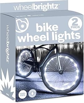 Brightz WheelBrightz LED Bike Wheel Lights, White, Pack of 2 Wheel Lights – LED Bike Lights for Bicycle Tires – Best Fun Outdoor Stocking Stuffer Bday Present for Friend, Mom, Dad, Son or Daughter