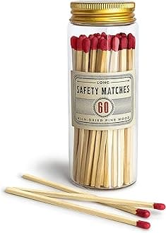 Premium Long Decorative Matches in Apothecary Glass Jar