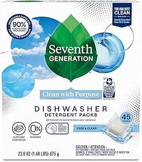 Seventh Generation Dishwasher Detergent, Pack of 45