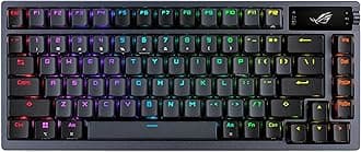 ASUS ROG Azoth Wireless Mechanical Gaming Keyboard – 75% TKL, Tri-Mode Connectivity, Hot Swappable Pre-lubed ROG NX Brown Switches, PBT Keycaps, RGB, OLED Display, PC/Mac Support - Black