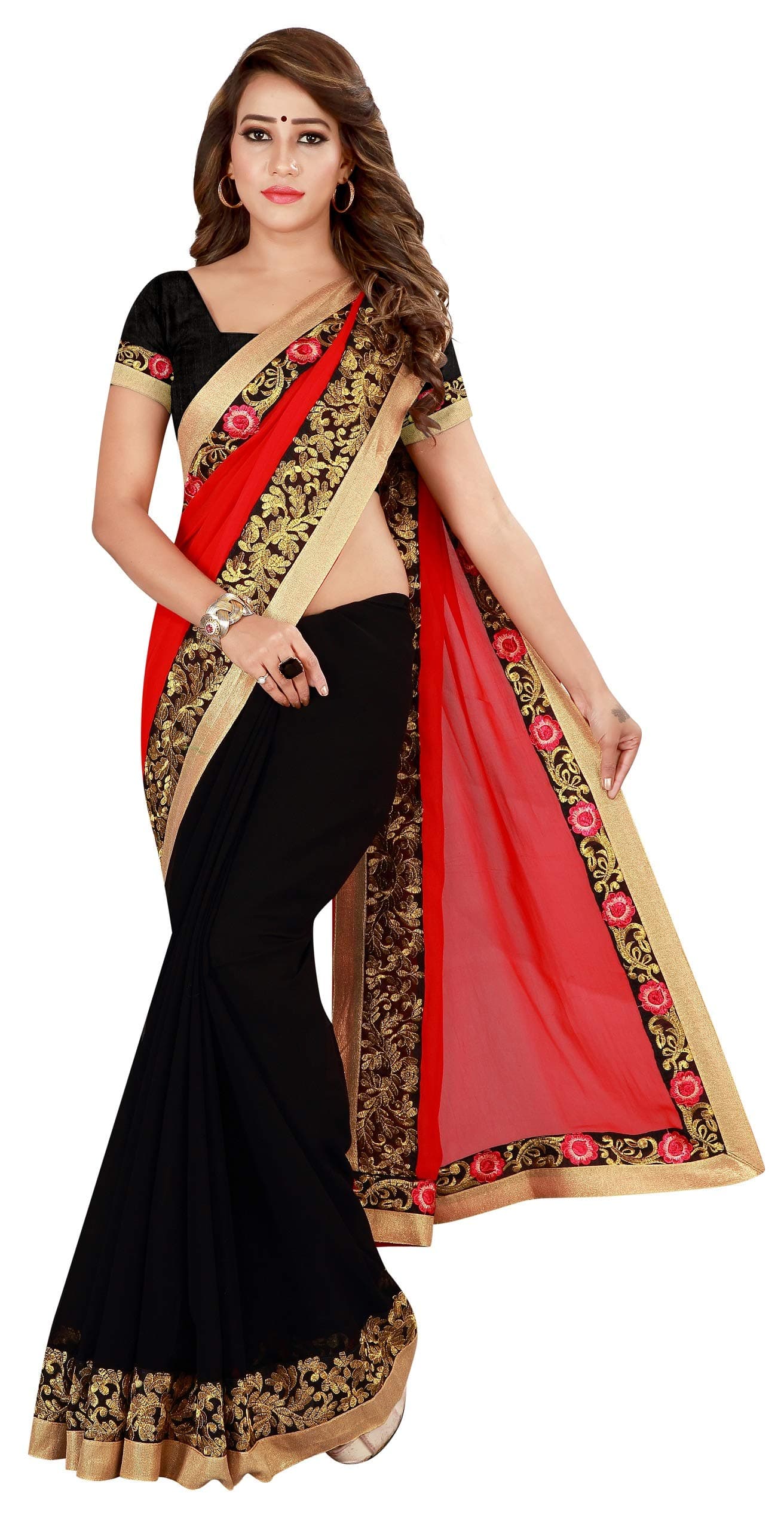 KukiWomen's Georgette Saree With Blouse