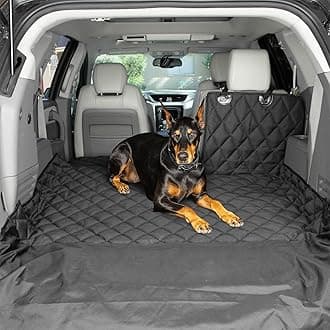 - 4Knines Split Cargo Liner for SUV – For Dogs & Pets, Heavy-Duty, Waterproof Trunk Mat & Cargo Cover – Fits 60/40 Split Bench & Armrest Pass-Through – Machine Washable, Non-Slip, Durable (Small, Black)