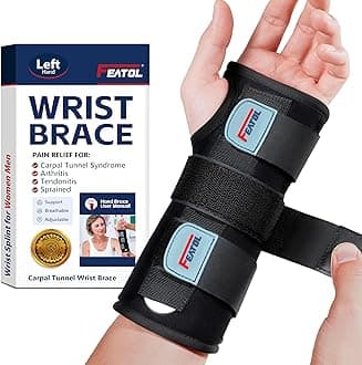 Wrist Brace for Carpal Tunnel, Adjustable Wrist Support Brace with Splints Left Hand, Small/Medium, Arm Compression Hand Support for Injuries, Wrist Pain, Sprain