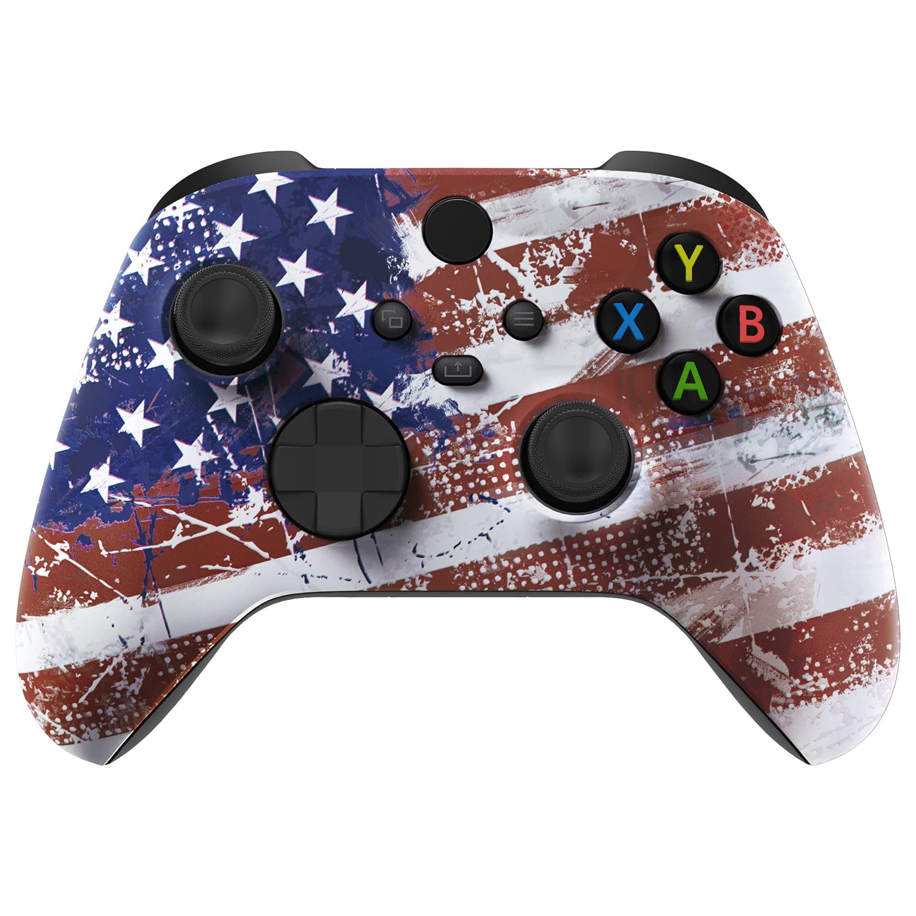 Custom Shell for Xbox Series X & S Controller - Revitalize Your Controller - Impression US Flag Replacement Cover Front Housing Cover for Xbox Core Controller