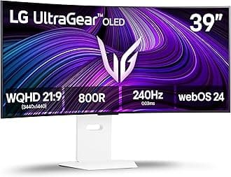 39GX90SA-W 39-inch Ultragear WQHD (3440 x 1440) OLED Curved Gaming Monitor 240Hz, 1ms, NVIDIA G-Sync Compatible, AMD FreeSync Premium, VESA DisplayHDR True Black 400, webOS, USB Type-C, White