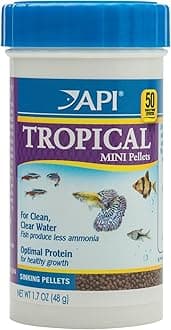 API TROPICAL MINI PELLETS Mini Sinking Pellets Fish Food 1.7-Ounce Container