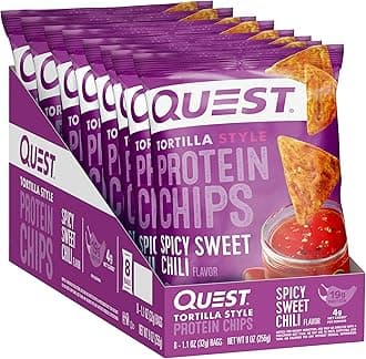 Quest Nutrition Tortilla Style Protein Chips Spicy Sweet Chili Flavor 8x32g