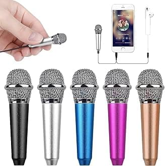 Mini Portable Vocal/Instrument Microphone for Mobile Phone Laptop Notebook Apple iPhone Sumsung Android with Holder Clip (Silver)