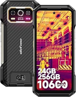 Ulefone Armor 27T Plus 4G Rugged Phone, Thermal Imaging 64MP+50MP Camera, 24GB+256GB MTK Helio G99, 10600mAh(33W), 30W Wireless Charging, 6.78" FHD+ 120Hz Corning Gorilla Screen, IP68/69K, Android 15