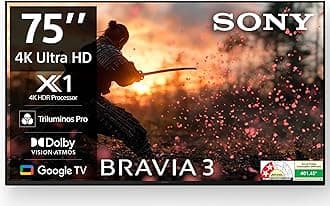 BRAVIA 3 Series 189 cm (75 inches) 4K Ultra HD AI Smart LED Google TV K-75S30B (Black)