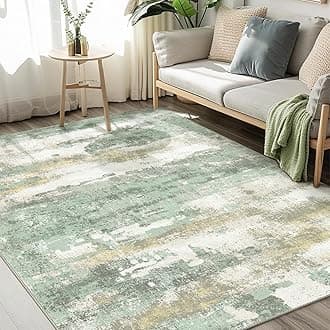 Area Rugs 8x10 for Living Room Bedroom, Modern Abstract Machine Washable Large Sage Green Rug Soft Rug, Floor Carpet with Non Slip Backing for Dining Room