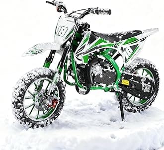 - [Fast Arrival] New 50CC Kids Dirt Bike - 2 Stroke Toddler Gas Powered Dirtbike with Training Wheels, Speeds up to 40MPH, Mini Kids Motorcycle with Front Rear Disc Brakes, Ideal Gifts for Children