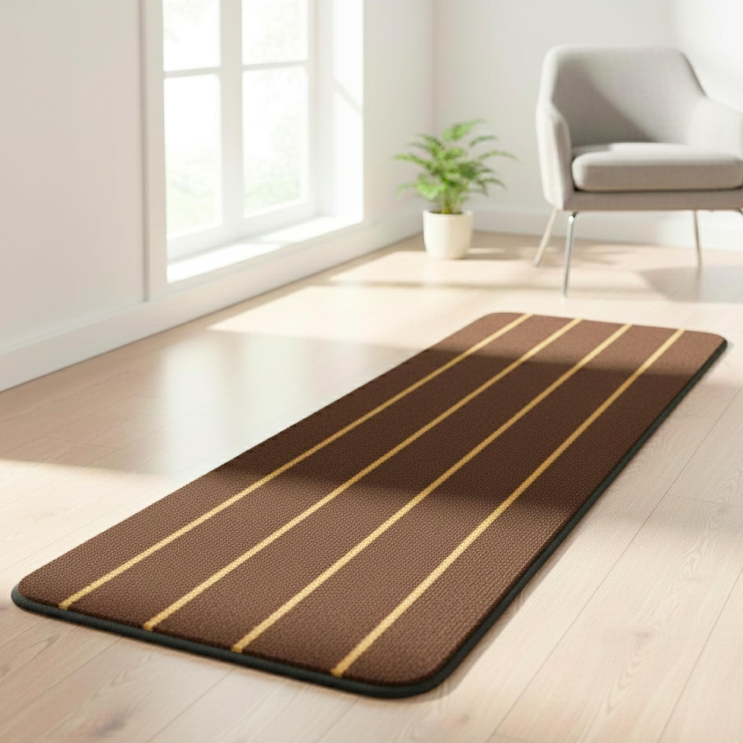 - Saral Home PP Runner (Brown, 43x120 cm)