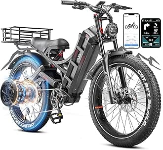 Romeo Pro/Ⅱ 60Ah Peak 1600W/Dual Motor 2500W/3000W Electric Bike for Adults, 200 Miles Long Range Ebike Fat Tire Electric Bike, Full Suspension Electric Mountain Bike UL2849