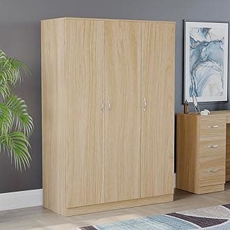 Vida Designs Riano Wardrobe, With Shelf & Hanging Rail Bedroom Storage Furniture (Pine, 3 Door)