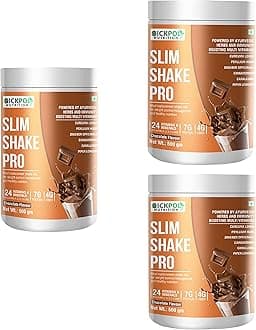 Slim Shake Pro Protein Powder-Meal Replacement Shake For Weight Control & Management-Sugar Free,Healthy,(7g Protien 4G fiber 24 Vitamins&Minerals) For Men & Women (Chocolate 3 Pack)