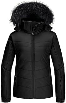 SkieerWomen's Waterproof Ski Jacket Warm Puffer Jacket Thick Hooded Winter CoatGlobal Recycled StandardGlobal Recycled StandardGlobal Recycled Standard
