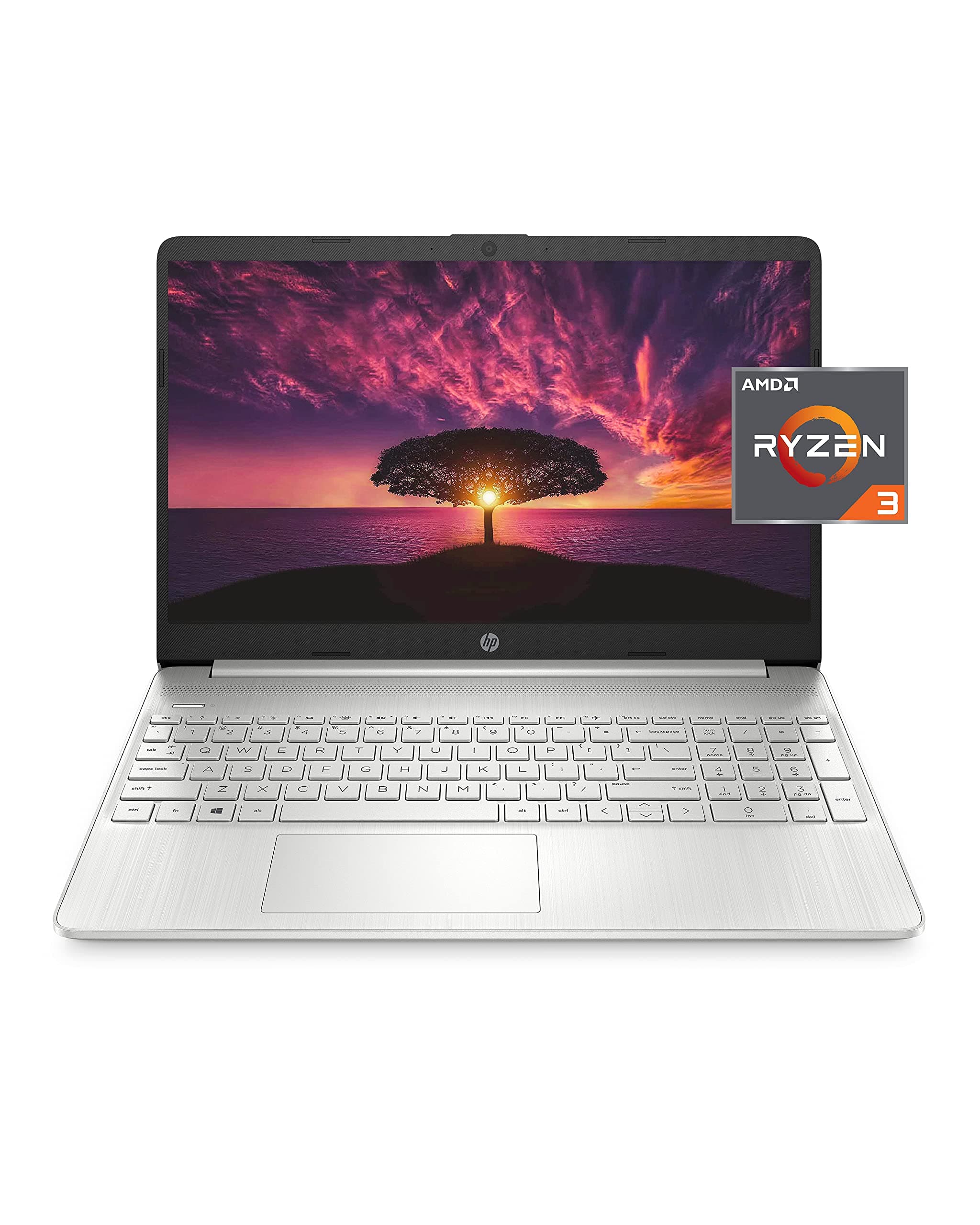 HP 15 Laptop, AMD Ryzen 3 Processor, 8 GB RAM, 256 GB SSD, 15.6” Full HD Windows 10 Home in S Mode, Lightweight Computer with Webcam and Dual Mics, Work, Study, & Gaming (15-ef1050nr, 2021)
