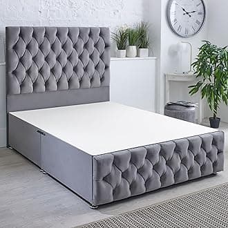 ComfoRest - Elegant 4FT6 Double Divan Base NO DRAWER | Durable Frame with Sturdy Support | Functional Design for Modern Bedrooms | Timeless Option for Compact Spaces (Grey Plush)