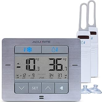 AcuRite Digital Wireless Fridge and Freezer Thermometer with Alarm, Max/Min Temperature for Home and Restaurants (00515M) 4.25" x 3.75"
